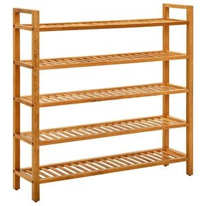 vidaXL Stalak za obuću s 5 polica 100x27x100 cm od masivne hrastovine