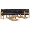 vidaXL Set vanjskih sofa s jastukom 6 pcs Bijela i crna