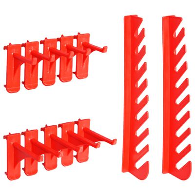 vidaXL 29-dijelni set kutija za pohranu sa zidnim pločama crveno-crni