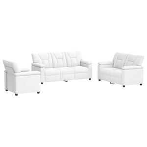 vidaXL Set sofe 3 pcs Bijela Umjetna koža