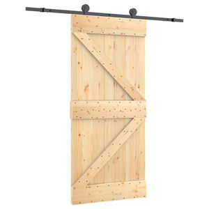 vidaXL Klizna vrata 95 x 210 cm Čvrsta borovina (neobrađena)