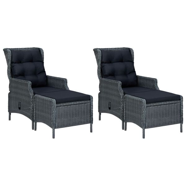 vidaXL 5-dijelni vrtni blagovaonski set tamnosivi