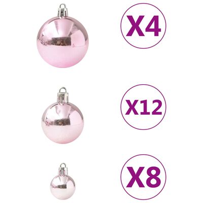 vidaXL Set od 100 božićnih kuglica ružičasti