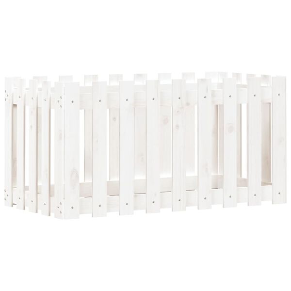 vidaXL Povišena vrtna gredica bijela 100x50x50 cm masivna borovina