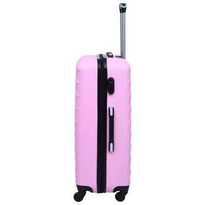 vidaXL 3-dijelni set čvrstih kovčega ružičasti ABS
