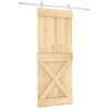 vidaXL Klizna vrata Prirodna i bijela 85 x 210 cm Čvrsta borovina