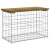 vidaXL Vrtna klupa s gabionskim dizajnom 63 x 31,5 x 42 cm od borovine