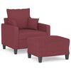vidaXL Fotelja s tabureom crvena boja vina 60 cm od tkanine