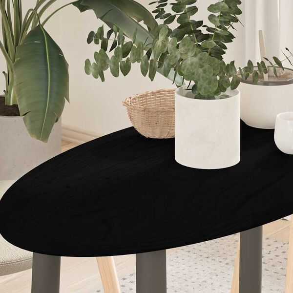 vidaXL Stolna ploča tamnosmeđa 80x40x2 cm ovalna masivna hrastovina