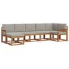 vidaXL Set vanjskih sofa s jastukom 7 pcs Prirodna i svijetlo siva