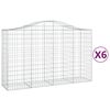 vidaXL Lučne gabionske ko&scaron;are 6 kom 200x50x120/140cm pocinčano željezo
