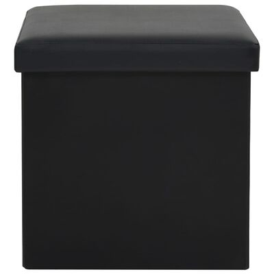 vidaXL Sklopivi tabure za pohranu crni od umjetne kože