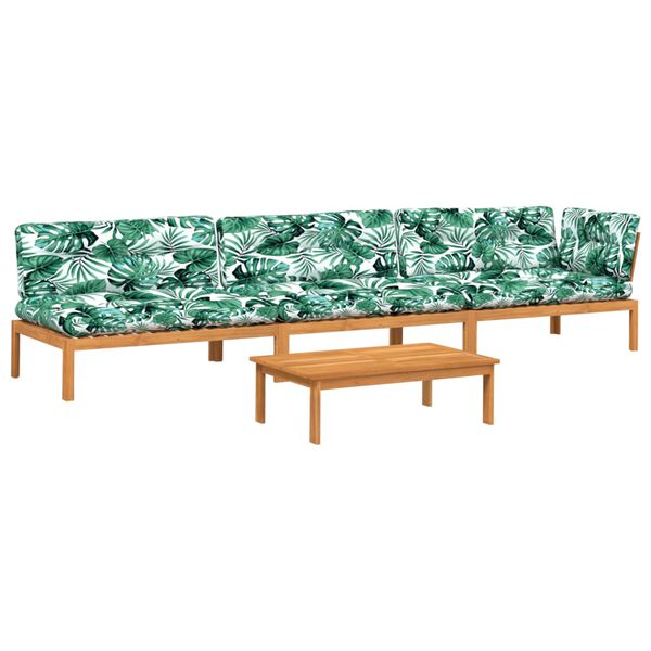 vidaXL 4-dijelni set vrtnih sofa od paleta s jastucima od drva bagrema