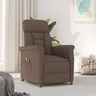 vidaXL Električna masažna fotelja od umjetne brušene kože smeđa