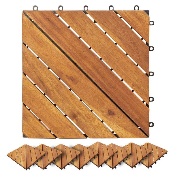 vidaXL Pločice za decking 10 pcs Smeđa 30 x 30 cm Acacijsko drvo