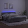vidaXL Krevet box spring s madracem LED svjetlosivi 180x200 cm bar&scaron;un