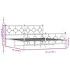 vidaXL Metalni okvir kreveta uzglavlje i podnožje bijeli 180x200 cm