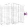 vidaXL Lučne gabionske ko&scaron;are 9 kom 200x50x160/180cm pocinčano željezo