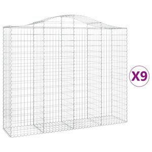 vidaXL Lučne gabionske ko&scaron;are 9 kom 200x50x160/180cm pocinčano željezo
