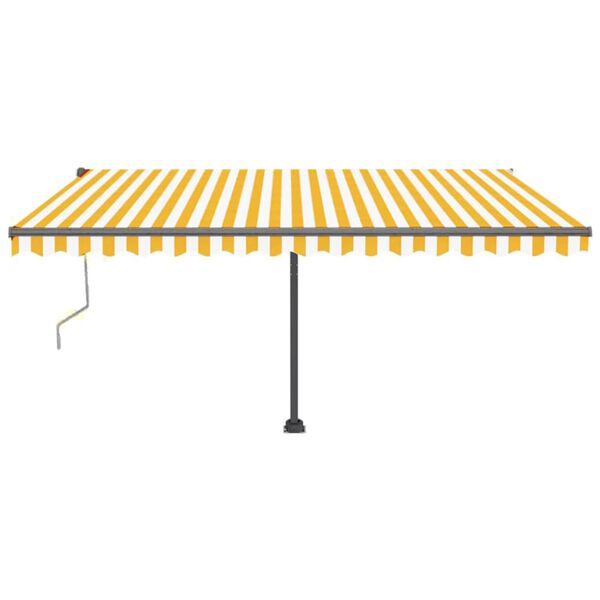 vidaXL Samostojeća automatska tenda 400 x 350 cm žuto-bijela