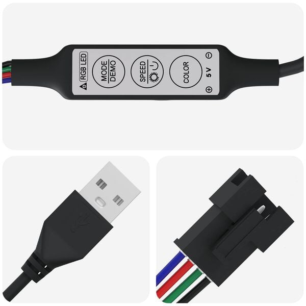 vidaXL LED traka 2 pcs Crna i bijela 1745 mm Bakar i plastika