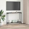 vidaXL Konzolna stolica s policom Crni hrast 100 x 22,5 x 75 cm