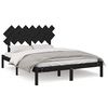 vidaXL Okvir za krevet crni 140 x 200 cm od masivnog drva