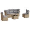 vidaXL 6-dijelni set vrtnih sofa s jastucima bež od poliratana