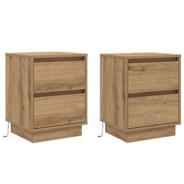vidaXL Noćni ormar s ladicama 2 pcs Umjetnički hrast 39 x 34,5 x 50 cm