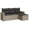 vidaXL 4-dijelni set vrtnih sofa s jastucima svijetlosivi poliratan