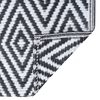 vidaXL Vanjski tepih ARAKIL bijelo-crni 120 x 180 cm PP