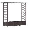 vidaXL Povi&scaron;eni krevet s mrežom i krovom Smeđa 164 x 40 x 121 cm PP