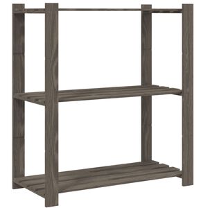 vidaXL Stalak za pohranu 3 razina sivi 80x38x90 cm masivna borovina
