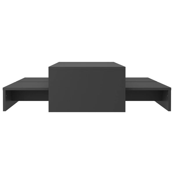 vidaXL Set uklapajućih stolića za kavu sivi 100 x 100 x 26,5 cm drveni