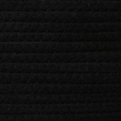 vidaXL Košara za pohranu s poklopcem bijela i crna Ø 37 x 50cm pamučna