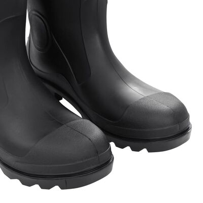 vidaXL Čizme za kišu s uklonjivim čarapama crne veličina 45 PVC
