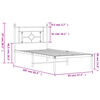 vidaXL Metalni okvir za krevet s uzglavljem crni 90x200 cm