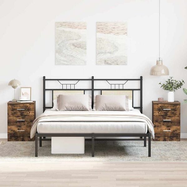 vidaXL Noćni ormarići boja hrasta 2 kom 38x35x56 cm konstruirano drvo