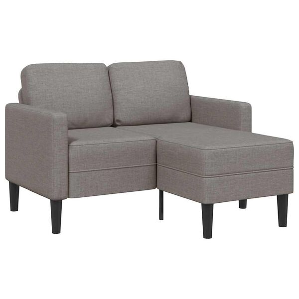 vidaXL Sofa 2-sjed s ležaljkom u obliku slova L Taupe 125 cm tkanina