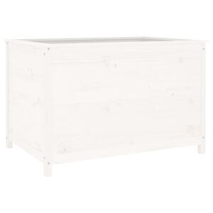 vidaXL Povi&scaron;ena vrtna gredica bijela 119,5x82,5x78 cm masivna borovina