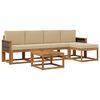 vidaXL Set vanjskih sofa s jastukom 6 pcs Prirodna i bež Poliester