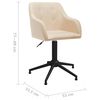 vidaXL Okretna blagovaonska stolica od tkanine krem
