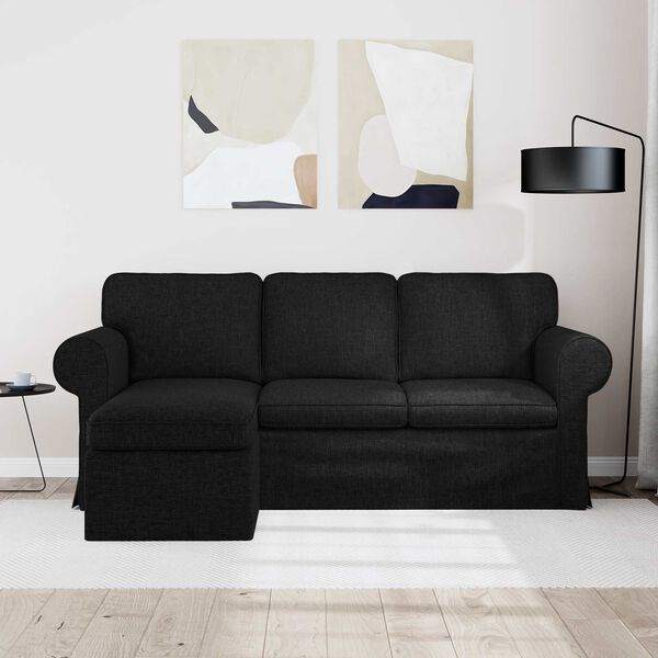vidaXL Sofa Crna Sveukupne dimenzije: 195 x 138 x 80 cm (&Scaron; x Dub x V)