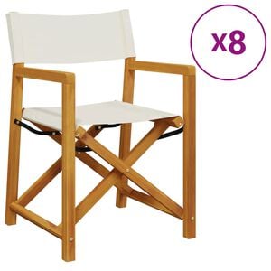 vidaXL 8-dijelne sklopive vrtne stolice krem bijele od tkanine
