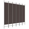 vidaXL Sobna pregrada s 6 panela smeđa 240x220 cm od tkanine