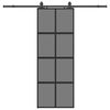 vidaXL Klizna vrata s priborom crna 76 x 205 cm kaljeno staklo