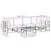 vidaXL Sjedeća garnitura za vrt s jastukom 6 pcs Crna Aluminij