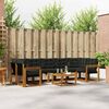 vidaXL Set vanjskih sofa s jastukom 8 pcs Prirodna i crna