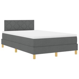 vidaXL LED Box Spring Krevet Tamno siva 120 x 190 cm tkanina