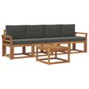 vidaXL Set vanjskih sofa s jastukom 5 pcs Prirodna i antracit